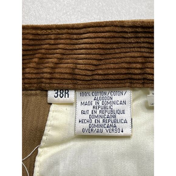 Vintage 90s Claiborne Corduroy Pants Men’s 38R Brown Wide Leg  Actual 36x32 - Picture 4 of 11
